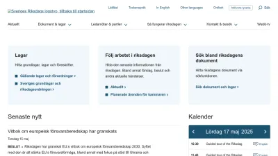 Screenshot of Riksdagen.se