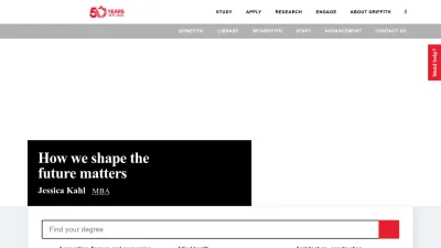 Screenshot of Griffith.edu.au