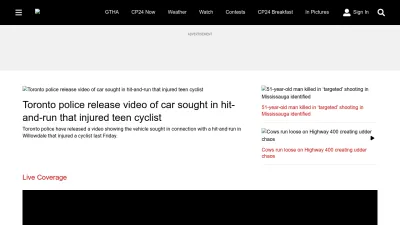 Screenshot preview of cp24.com