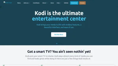 Screenshot preview of kodi.tv
