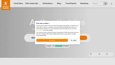 Screenshot of Roughguides.com