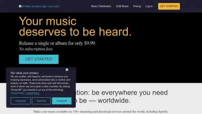 Screenshot of Cdbaby.com