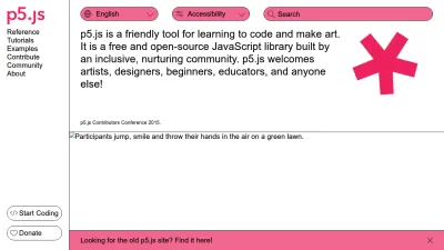 Screenshot of P5js.org