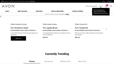 Screenshot of Avon.com