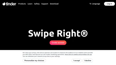 Screenshot preview of tinder.com