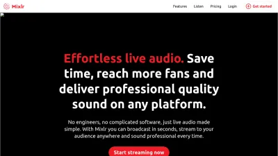 Screenshot of Mixlr.com