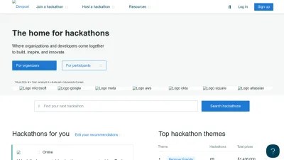 Screenshot preview of devpost.com
