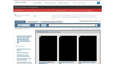 Screenshot of Chroniclingamerica.loc.gov