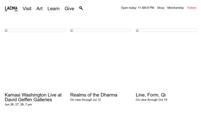 Screenshot of Lacma.org