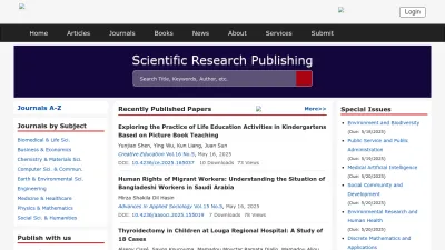 Screenshot of Scirp.org