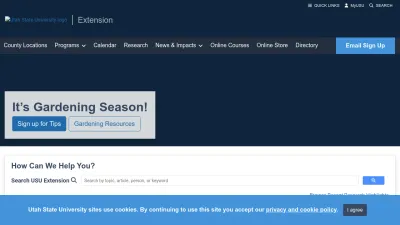 Screenshot preview of extension.usu.edu