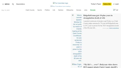 Screenshot of Columbian.com