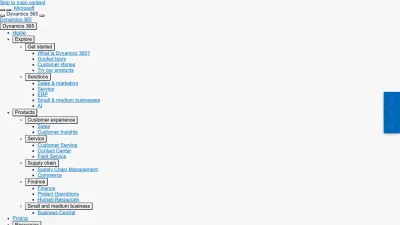 Screenshot preview of dynamics.microsoft.com