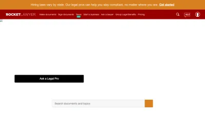 Screenshot of Rocketlawyer.com