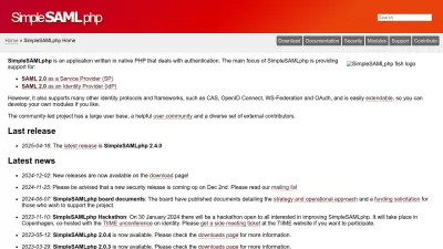 Screenshot of Simplesamlphp.org