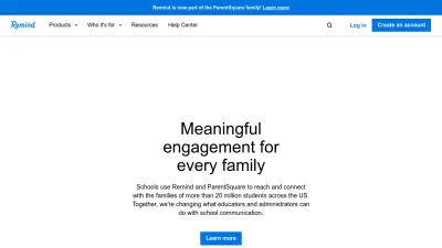 Screenshot of Remind.com