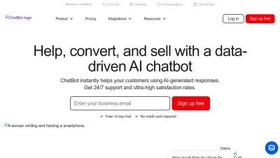 Screenshot of Chatbot.com