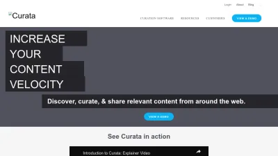 Screenshot preview of curata.com