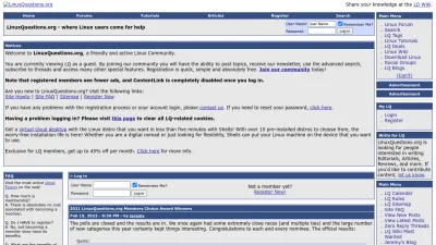 Screenshot of Linuxquestions.org