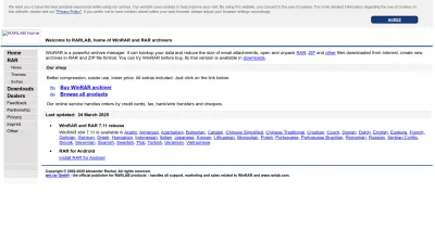 Screenshot of Rarlab.com