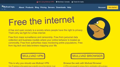 Screenshot preview of mullvad.net