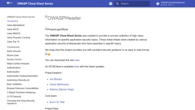 Screenshot of Cheatsheetseries.owasp.org