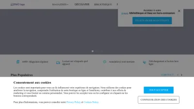 Screenshot of Zinio.com