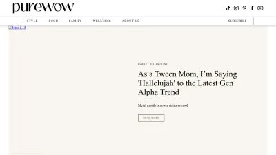 Screenshot preview of purewow.com