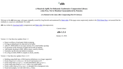 Screenshot of Zlib.net