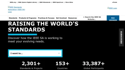 Screenshot of Standards.ieee.org