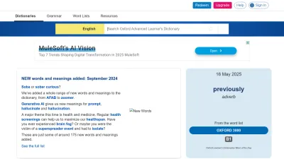 Screenshot of Oxfordlearnersdictionaries.com