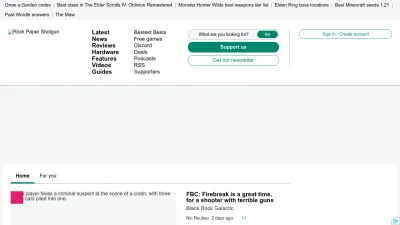 Screenshot of Rockpapershotgun.com