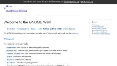 Screenshot of Wiki.gnome.org