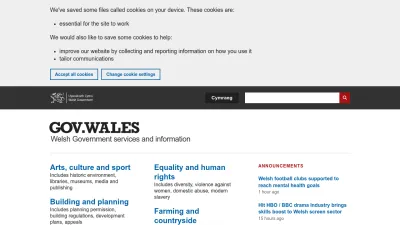 Screenshot of Gov.wales