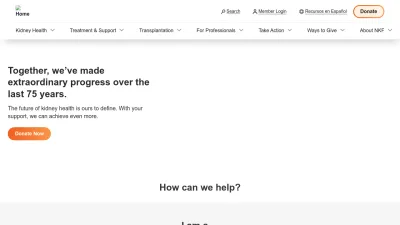 Screenshot of Kidney.org