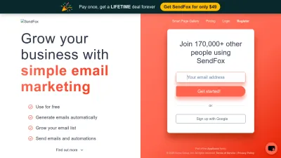 Screenshot of Sendfox.com