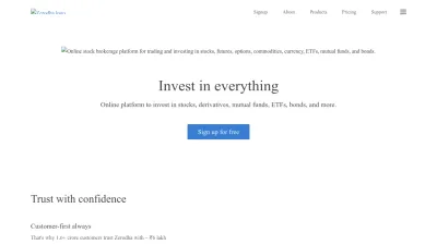 Screenshot of Zerodha.com