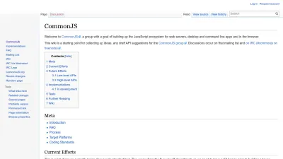 Screenshot of Wiki.commonjs.org