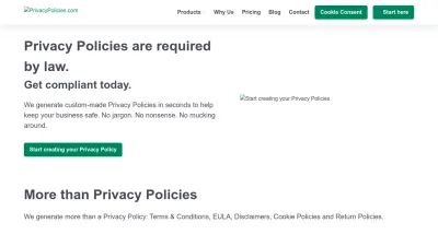 Screenshot of Privacypolicies.com