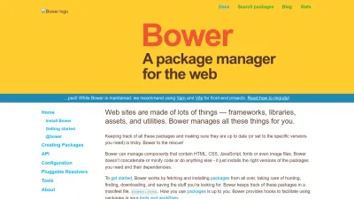 Screenshot of Bower.io