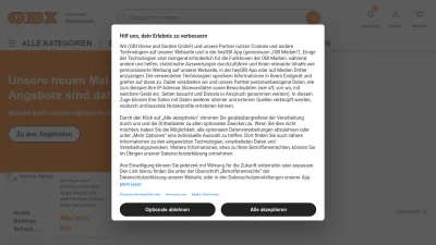 Screenshot preview of obi.de