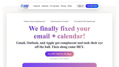 Screenshot preview of hey.com