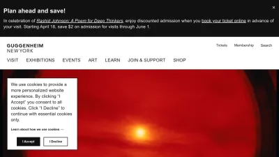 Screenshot of Guggenheim.org