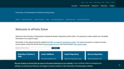 Screenshot preview of eprints.soton.ac.uk