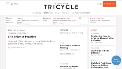 Screenshot of Tricycle.org