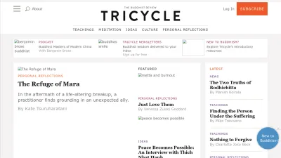 Screenshot preview of tricycle.org