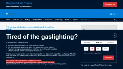 Screenshot of Asiatimes.com