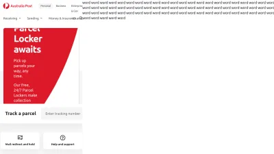 Screenshot of Auspost.com.au