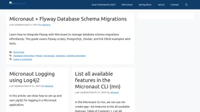 Screenshot of Mkyong.com