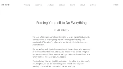 Screenshot of Zenhabits.net
